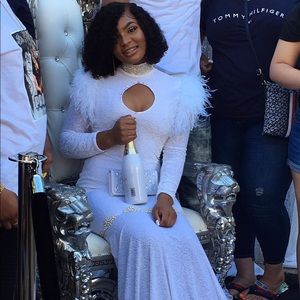 Prom dress with Authentic Red bottom shoes.